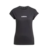 Remera Adidas de corte clásico y cuello redondo, color negro con logo de la marca estampado en blanco en el centro del pecho.