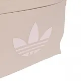 Mochila Adidas Adicolor Classic color beige con logo de la marca en rosa.