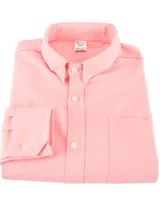 Camisa de hombre a cuadros rojos y blancos, de manga larga y corte clásico.