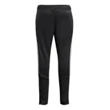 Pantalón de entrenamiento Adidas Tiro 26 League para hombre, de color negro, con las clásicas tres tiras de la marca en los laterales y el logo estampado en una pierna. Posee cintura elástica ajustable, bolsillos laterales con cierre y cierres en los tobillos para mayor comodidad.