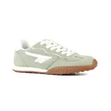 Championes deportivos Hi-Tec modelo Darcy, con diseño multicolor que combina paneles de gamuza azul, cuerpo en tono verde claro, detalles en naranja y suela de goma con textura de relieve.