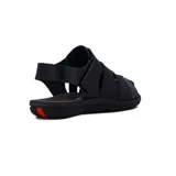 Sandalia franciscana de cuero color marrón con pulsera y ajuste de velcro.