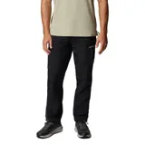 Pantalon cortavientos Columbia de color negro, confeccionado con tecnología Omni-Shield que ofrece resistencia a la lluvia y manchas. Presenta cintura elástica ajustable, bolsillos laterales y un bolsillo con cremallera en el muslo con el logo de la marca.