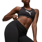Calza larga Puma ESS Logo Leggings, color negro con logo blanco estampado en la pierna izquierda.