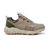 Championes de trekking Hi-Tec Geo Fox, color gris topo con detalles en verde oliva y cordones color naranja.