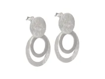 Aros colgantes de plata 925 con diseño de círculos concéntricos.