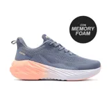 Championes deportivos Hi-Tec Milia, color gris con detalles en rosa y suela blanca.