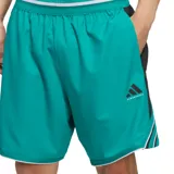 Shorts de básquet Adidas Crazy Lite color turquesa con paneles laterales negros, cintura elástica con cordón y logo de Adidas Basketball en la pierna derecha.