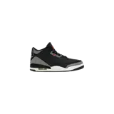 Championes Jordan 3 Retro en colaboración con Levi's, color negro con detalles en denim gris, suela blanca y roja con el logo Jumpman.