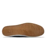 Zapatos Reef de lona color gris oscuro con cordones color crema y suela blanca.