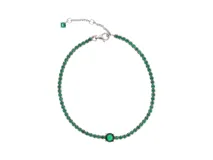Pulsera de plata 925 con circonias color esmeralda.