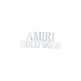 Remera oversize de manga corta Amiri color negro, con cuello redondo y estampado con el logotipo "AMIRI HOLLYWOOD" en el pecho.
