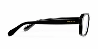 Lentes con protección contra luz azul y UV400, con montura cuadrada de material bio-based en color negro y cristales transparentes.