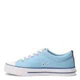 Championes Topper Derby celestes de lona con cordones blancos y suela blanca con línea azul.