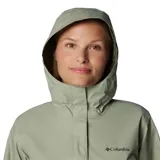 Campera impermeable Columbia modelo Arcadia II Jacket, color verde, con capucha ajustable, bolsillos con cierre y tecnología Omni-Tech.