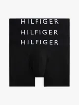 Pack de tres bóxer briefs Tommy Hilfiger en color negro, confeccionados en tejido suave y elástico. Presentan una cintura elástica distintiva con el logo de la marca estampado en contraste.