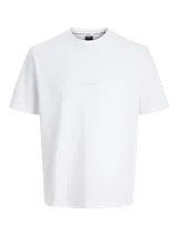 Remera Jack & Jones de manga corta y cuello redondo, color blanco, con calce relajado y pequeño estampado en el pecho.