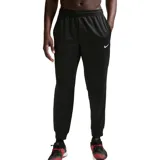Pantalon de entrenamiento Nike Hyverse color negro, con cintura elástica, puños acanalados en los tobillos y logo de la marca bordado en blanco en la pierna izquierda.