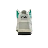 Championes de caña alta Fila FX-33 High, color blanco con detalles en verde y negro.