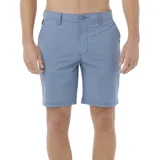 Bermuda celeste de corte recto, con bolsillos laterales y traseros.