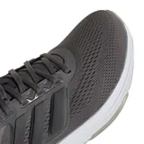 Championes de running Adidas modelo Ultrabounce, color gris oscuro con detalles en gris claro. Presentan un diseño de malla transpirable, mediasuela con tecnología Bounce para mayor amortiguación y suela de caucho resistente.