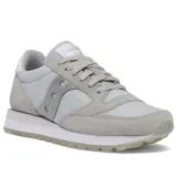 Championes Saucony Jazz Original de dama, color gris con detalles plateados.