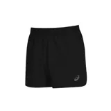 Short deportivo Asics de hombre, color negro, con cintura elástica y logo reflectivo en la pierna.