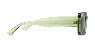 Lentes de sol oversized con montura cuadrada color verde lima y lentes polarizadas verdes. Diseñados para un equilibrio entre comodidad y durabilidad.