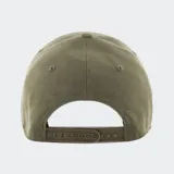 Gorro de béisbol color beige con logo de los Dodgers bordado en blanco en el frente y logo de la marca 47 en el lateral.