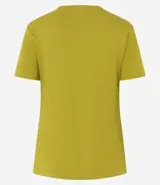 Blusa básica color mostaza, con escote redondo y manga corta.