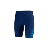 Short de natación Speedo Jammer color azul marino con estampado lateral del logo en celeste.