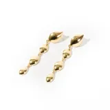 Par de caravanas colgantes doradas con eslabones en forma de hoja.