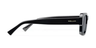 Lentes de sol negros con montura cuadrada de bio-based G850 y patillas de propionato de celulosa. Lentes polarizadas alemanas TAC con protección UV400, recubrimiento antiscratch y superhydrophobic.