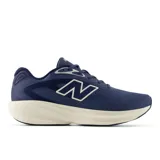 Championes de running New Balance modelo 680 V9, color azul marino con detalles en blanco. Presentan una malla transpirable en la parte superior, entresuela Fresh Foam para una amortiguación ligera y suela de goma integrada para mayor comodidad.