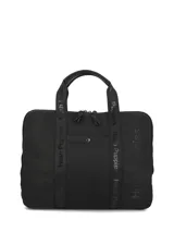 Cartera maletín Hush Puppies modelo Helston Bag, color negro, con asas de mano con branding y cierre superior.