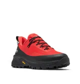 Championes de trekking Columbia modelo Tellurix Titanium Omni-Max, color rojo con detalles en negro. Confeccionados con malla técnica transpirable e impermeable OutDry, mediasuela Techlite+ para mayor estabilidad y amortiguación, y suela Vibram con tacos de 4.5 mm para máxima tracción.