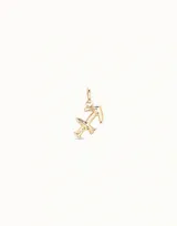 Dije dorado con forma del signo zodiacal Sagitario.