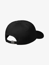 Gorra de seis paneles Carhartt modelo Madison Logo Cap, de color negro, con visera curva y pequeño logotipo bordado en contraste en el frente.