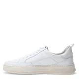 Championes urbanos Democrata modelo Bold, color blanco, con diseño acordonado y suela de plataforma baja en tono crema.