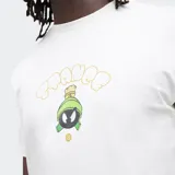 Remera blanca de algodón con estampado de Marvin el Marciano de Looney Toons.