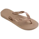 Ojotas Havaianas Top Tiras Flip Flops color rosado, con suela texturizada y tiras finas con el logo de la marca en relieve.