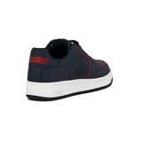 Zapatillas Osiris Bugatti de hombre, color azul marino con detalles en rojo y suela blanca.