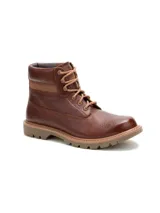Bota Caterpillar Colorado 2.0 de cuero marrón con cordones, suela chunky de goma y cuello acolchado.