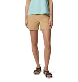 Short de tiro medio color beige con trabillas para cinturón y múltiples bolsillos, confeccionado con tecnología Omni-Shield y Omni-Shade para repelencia y protección solar.