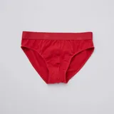 Pack de tres slips de algodón en color azul, gris y rojo.