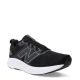 Championes de running New Balance modelo 460, color negro con detalles en gris. Presentan exterior de malla transpirable con refuerzos sintéticos, logo lateral característico y entresuela blanca amortiguada.