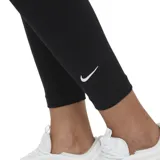 Calza Nike de mujer color negro, modelo Sportswear Essential 7/8, con logo Swoosh en el tobillo y pretina elástica.