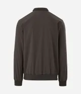 Campera bomber Marfinno para hombre, de color negro, confeccionada en poliamida con elastano y forro de poliéster. Cuenta con cuello alto, cierre frontal por cremallera y elástico en puños y cintura.