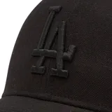 Gorra 47 Brand tipo baseball, color marrón tostado, con el logo de Los Angeles Dodgers bordado en relieve en color blanco en la parte frontal y el logo de la marca en el lateral.