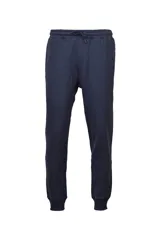 Pantalón de felpa con cintura elástica y cordón ajustable, de corte recto con puños acanalados en los tobillos.